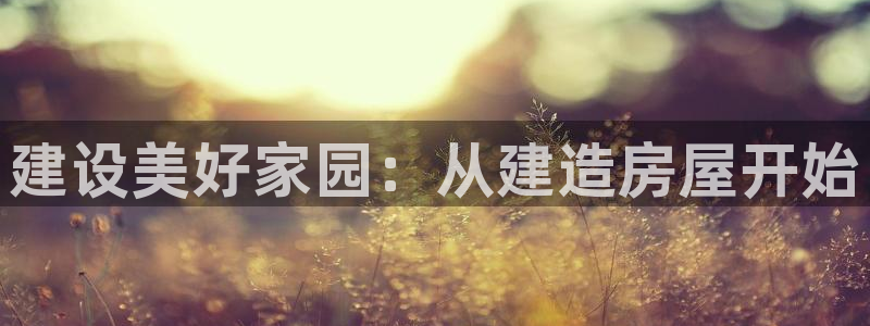 先锋娱乐链接：建设美好家园：从建造房屋开始
